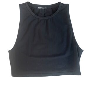 Zara Classic Black Crop Top SZ M